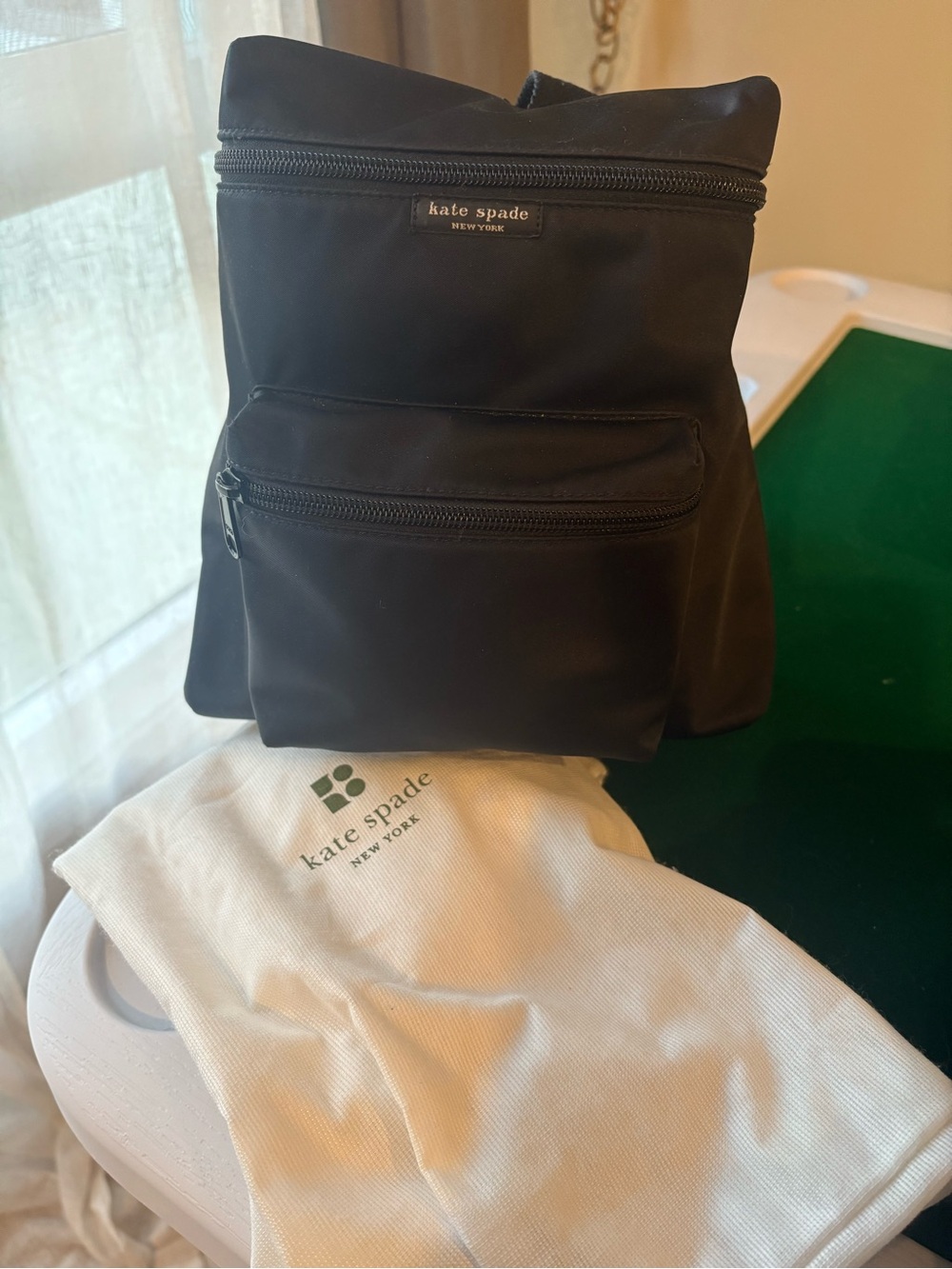 2001 Vintage Kate Spade Black Nylon Backpack
